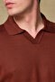 Lido Viskon Viskon Karışımlı Modern Fit Açık Kahverengi Jonny Polo Yaka Erkek Düz Polo Shirt - 3