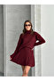 Oversized Turtleneck Sweater with Skirt, Double Knitwear Set - 5