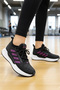 Women's Black Fuchsia Lace-Up Mesh Knitwear Lightweight Comfortable Sole Summer Sports Shoes Sneaker Spor101 - 3