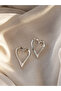 Pair of Silver Color Heart Earrings 5 cm - 2
