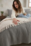 Valmia Double 4-Layer Muslin Bedspread 220X230 cm Buldan Handmade Unfilled Fringed Bedspread - 3