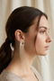 Square Stone Waterway Hanging Earrings 9 Cm. - 2