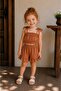 Girl's Muslin Elastic Crop Blouse & Ruffle Shorts Set