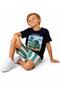 Boy's California Printed Shorts Set Navy Blue Striped Summer 2-Piece Set - 4