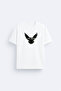 Crown Printed Crew Neck White T-Shirt T-Shirt