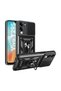 Vivo Y29S Compatible Tank Case - Extra Shock Protection Armored Outdoor Cover with Ring Stand - Black