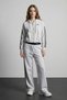 Women's Gray Sweatpants with Piping Detail