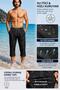 Below the Knee Long Model Water-Repellent Lycra Flexible Fabric Men's Beach Sea Capri Shorts // 945-Black - 2