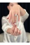Vintage Zircon Stone Ring Gold Plated 413 - 3