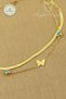 316L Steel Anklet - Butterfly with Evil Eye Beads Italian Crushed Chain Combination 316L Steel Anklet 21+5cm - 4