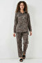 Women's Leopard Patterned Viscose Brown Set - 4