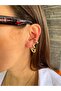 Gold Steel Valent Earrings - 2