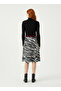 Women's Zebra Patterned Midi Skirt - 5