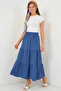 Women's Ruffled Indigo Skirt