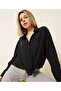 Women's Modal Fabric Crop Shirt with Drawstring Detail - 2