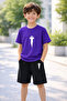 Boy's Shorts Set Printed Cotton Summer Comfortable Fit Sports Combination