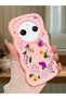 Redmi A3 Pro Compatible Case Camera Protector Pink Silicone Couple Phone Case Floral Pattern