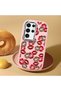 Samsung Galaxy S24 Ultra Compatible Case with Camera Protection Pink Silicone Couple Phone Case with Kiss Pattern - 2