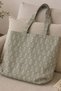 Beige Leaf Patterned Women's Shoulder Bag Tote Bag Daily Use Fabric Bag - 50X50Cm