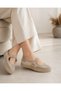 Genuine Leather Suede Detailed Buckle Women's Sneaker Comfortable Stitched Comfortable Sole Casual Sports Shoes - 7