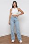 Hlm Women's Light Blue Ice Casual Jeans Lycra Palazzo New-13