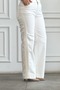 Wide Leg Cropped Jeans with Lace Detail - 5