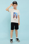 NASA Print T-Shirt with Crew Neck and Short Sleeves