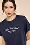 Typography Print T-Shirt with Crew Neck and Short Sleeves - 2