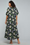 Floral Print Nightgown with V-Neck and Short Sleeves - 6