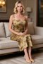 Women's Thin Straps Square Neck Floral Pattern Bodycon Midi Stretchy Knitted Dress Daily Casual Modern Stylish - 3