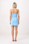 Women's Strapless Mini Dress with Chain Detail, Bodycon Cut, Stretchy Woven, Sleeveless, Short Length, Casual Comfortable - 5