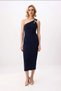 Women's Asymmetrical Collar One Shoulder Bodycon Midi Dress Accessory Detailed Stretchy Knitted Fabric Daily Casual - 4