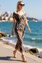 Women's Zebra Patterned Carmen Collar Sleeveless Bodycon Midi Dress Tulle Lined Party Daily Casual Modern - 2