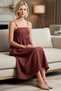 Women's Strapless Maxi A-Line Linen Woven Dress Sleeveless Relaxed Fit Summer Casual Modern Stylish - 3