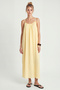 Strappy Summer Long Muslin Dress Lgx0007 Yellow