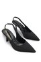 Women's Pointed Toe Open Back Thin Heeled Shoes 0012122 Matte Black