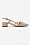 Olena Beige Patent Leather Women's Heeled Sandals - 4