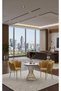 Elegant 3-piece cafe set two chair in a gray color and a round table with luxurious gold metal base ,chair( H78cm*w46cm*L60cm)table(H69cmW60cmL60cm) - 3