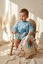 Whale Liquid-Proof Long Sleeve Baby Bib 6-24 Months - Set of 2 Blw Compatible Stain-Proof Activity
