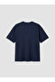 Navy Blue Cotton Loose Fit Basic Soft Touch T-Shirt - 3