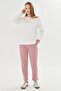 Women's Cotton Crew Neck Printed Tracksuit Set Pink 8511-P - 3