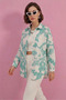 Women's Basic Oversize Patterned Cotton D. Mint Shirt