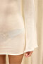 Lenthe Kayık Collar Ecru Mini Knitwear Dress - 8