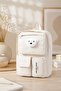 Girl's Cute Teddy Bear Detailed Cream Daily, Kindergarten & Nursery Backpack