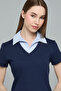 Collar Detail Knit Top with Short Sleeves - 2