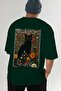 80 Cats for Cat Lovers Printed Green Oversize T-Shirt 100% Cotton Unisex Cat Lover Premium Design - 6