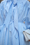 Women's Collared and Waist-Tied Blouse Blue - 6