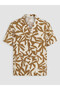 Nevavm Regular Fit Resort Collar Patterned Men's Shirt with Difference - 5