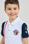 Color Block Polo T-Shirt with Short Sleeves - 5