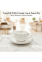 Fresh Life White Ceramic Cup & Saucer Set — 260 ml - 3